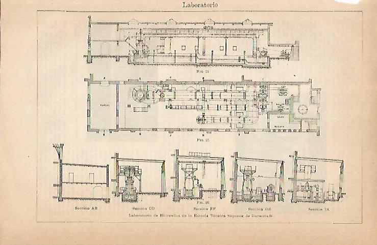 LAMINA ESPASA 8886: Laboratorio de hidraulica de la Escuela Tecnica Superior de Darmstadt