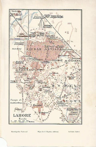 LAMINA ESPASA 8927: Plano de Lahore Pakistan
