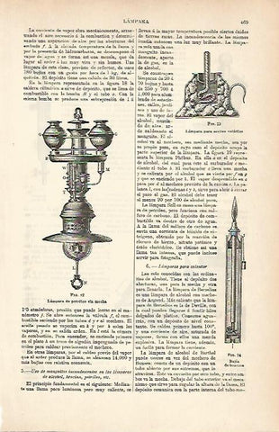 LAMINA ESPASA 8959: Lamparas de petroleo