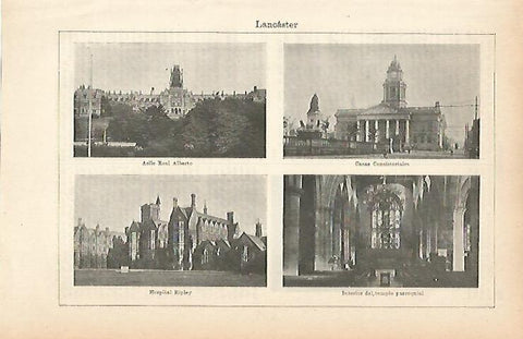 LAMINA ESPASA 8967: Vistas de Lancaster Inglaterra