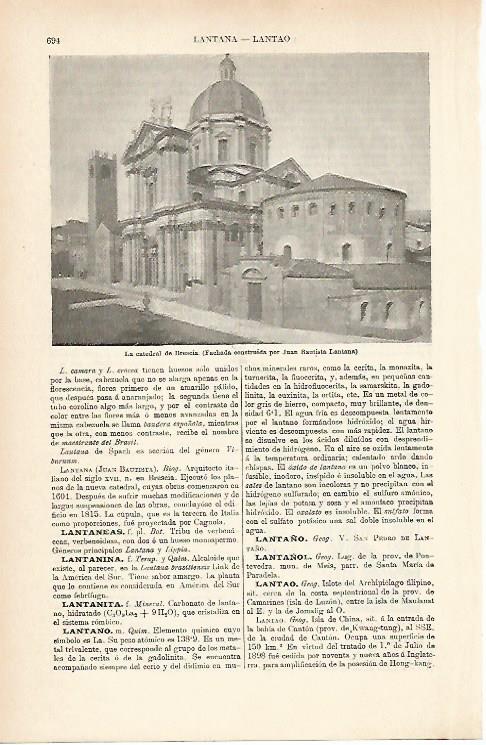 LAMINA ESPASA 8995: Catedral de Brescia Italia