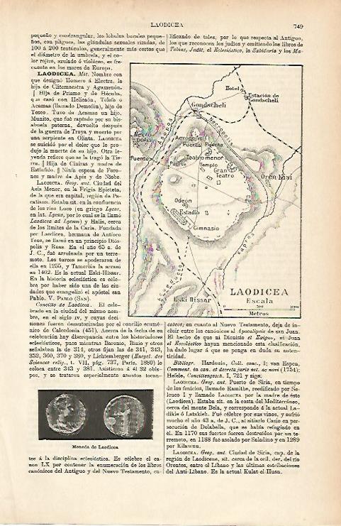LAMINA ESPASA 9006: Mapa de Laodicea Turquia