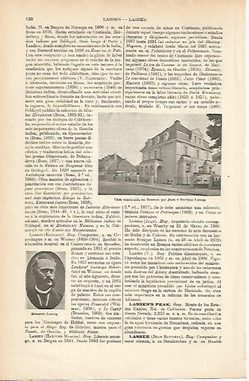 LAMINA ESPASA 9027: Casa de Bremen hecha por J y E. Lassen