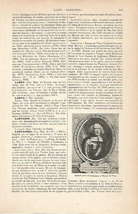 LAMINA ESPASA 9031: Vicente Juan de Lastanosa y Baraiz de Vera