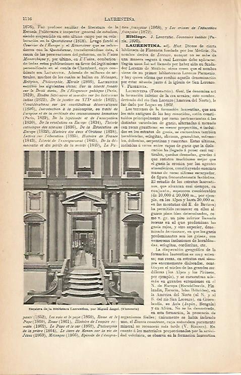 LAMINA ESPASA 9054: Escalera de la Biblioteca Laurentiana por Miguel Angel