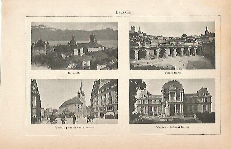 LAMINA ESPASA 9058: Vistas de Lausana Suiza