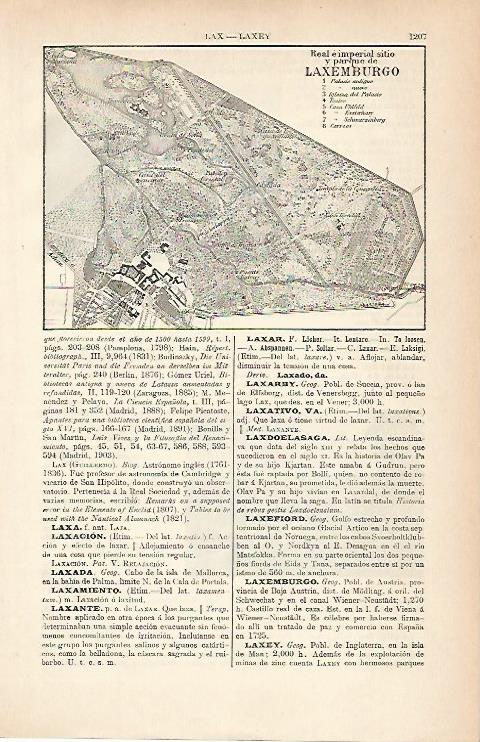 LAMINA ESPASA 9077: Mapa del Parque de Laxemburgo Austria