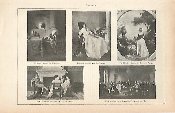 LAMINA ESPASA 9094: Pinturas representando la lectura