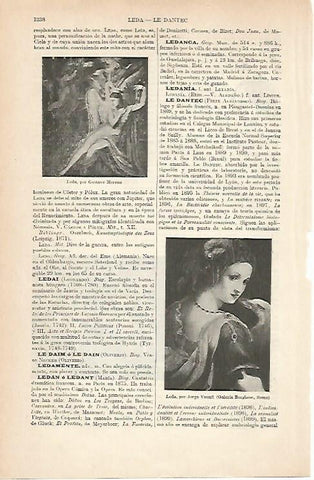 LAMINA ESPASA 9102: Leda por Moreau y por Vasari