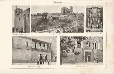 LAMINA ESPASA 9103: Vistas de Ledesma Salamanca