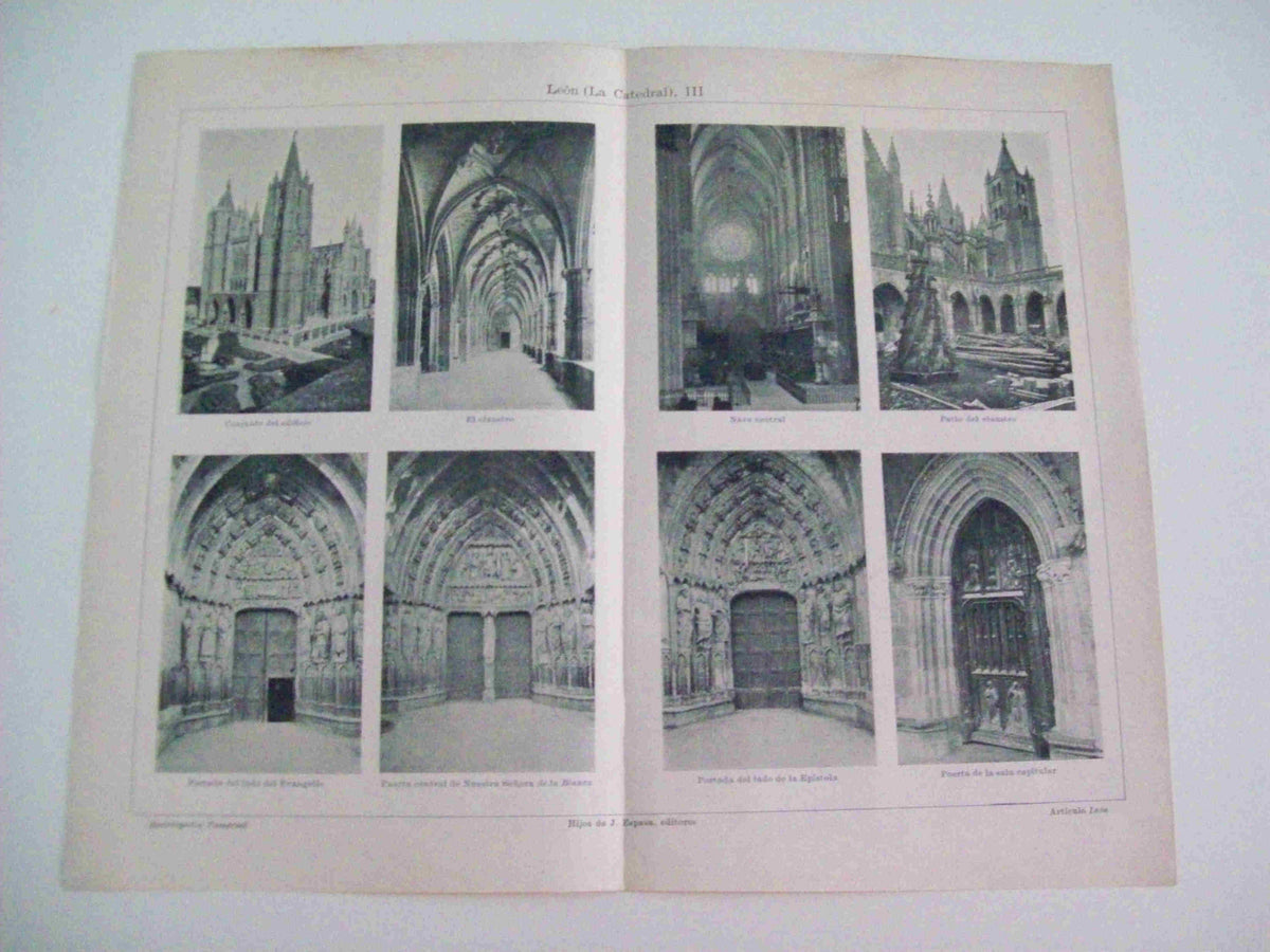 LAMINA ESPASA 9174: Fotografias de la Catedral de Leon