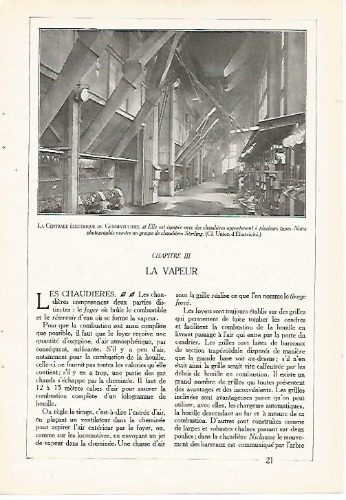 LAMINA 3676: CENTRAL ELECTRICA DE GENNEVILLIERS (FRANCIA) CON EQUIPOS STERLING