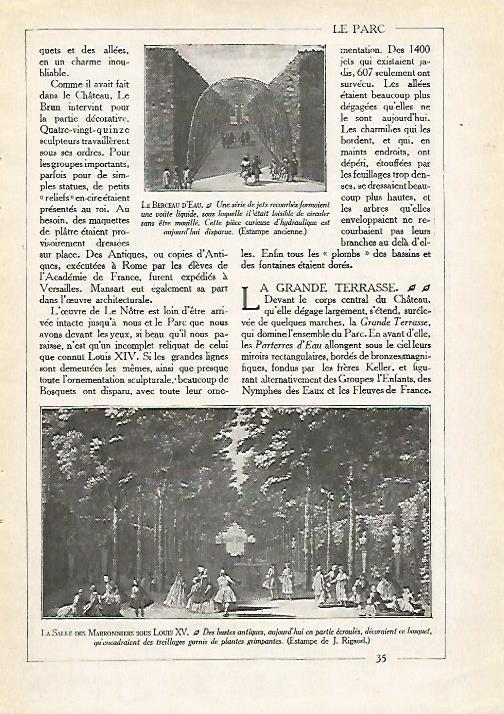 LAMINA 3715: VERSALLES. LA CUNA DE AGUA. LA SALA DE LOS MARRONNIERS