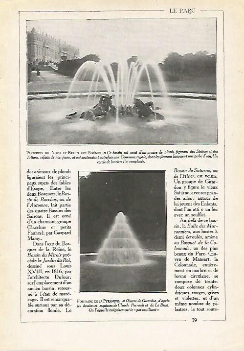LAMINA 3717: VERSALLES. FUENTE DE LAS SIRENAS. FUENTE DE LA PIRAMIDE