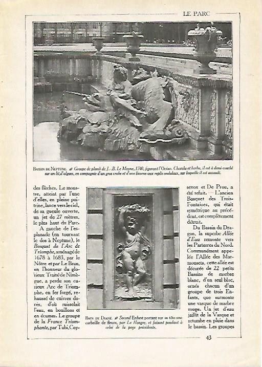 LAMINA 3719: VERSALLES. FUENTE DE NEPTUNO. FUENTE DE DIANA