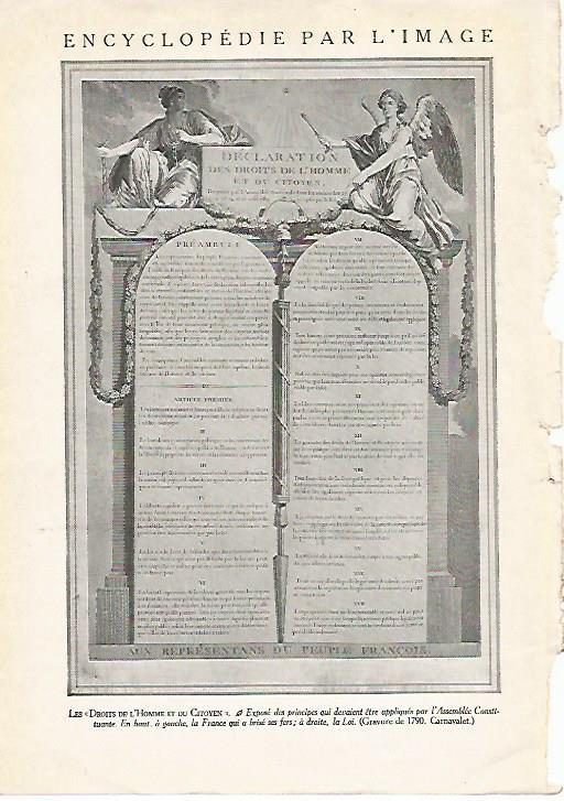 LAMINA 3730: GRABADO DE 1790 DE LA CARTA DEL HOMBRE Y DEL CIUDADANO