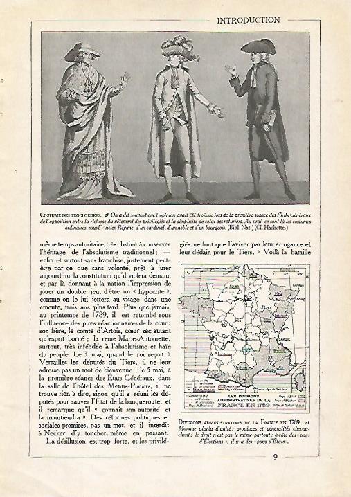 LAMINA 3734: TRES ORDENES. MAPA DE LAS DIVISIONES ADMINISTRATIVAS DE FRANCIA EN 1789