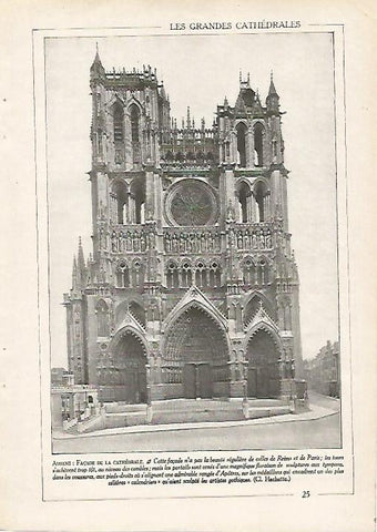LAMINA 3774:  FACHADA DE LA CATEDRAL DE AMIENS