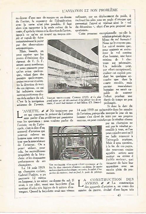 LAMINA 3815: TRICELULAR CAPRONI (1921)