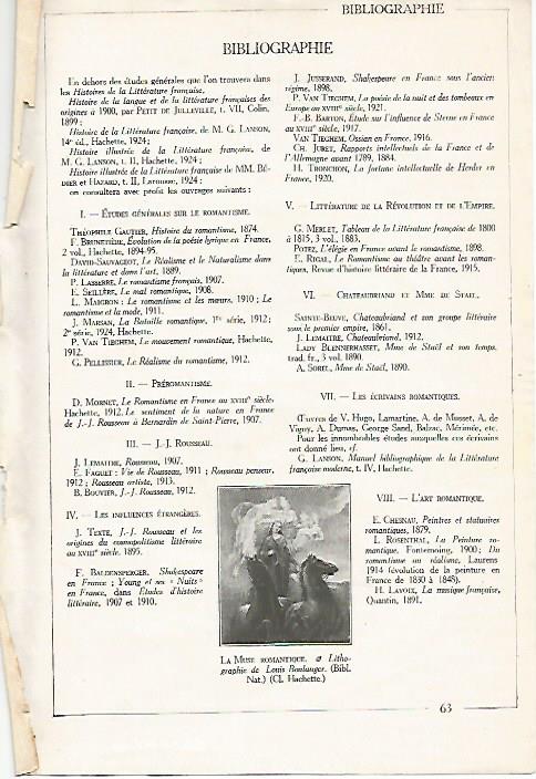 LAMINA 3889: LA MUSA ROMANTICA Y BIBLIOGRAFIA