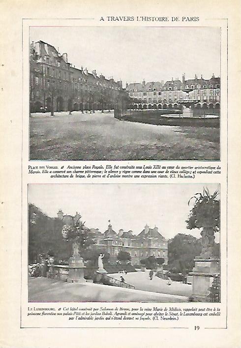 LAMINA 3930: PARIS. PLAZA DE VOSGES. EL LUXEMBURGO