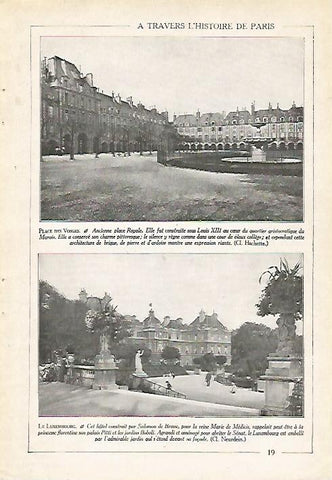 LAMINA 3930: PARIS. PLAZA DE VOSGES. EL LUXEMBURGO
