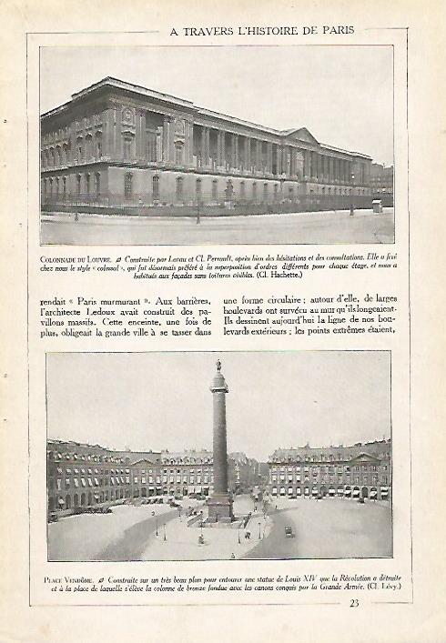 LAMINA 3932: PARIS. COLUMNATA DEL LOUVRE. PLAZA VENDOME