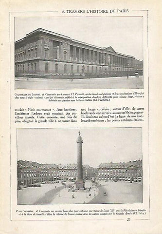 LAMINA 3932: PARIS. COLUMNATA DEL LOUVRE. PLAZA VENDOME