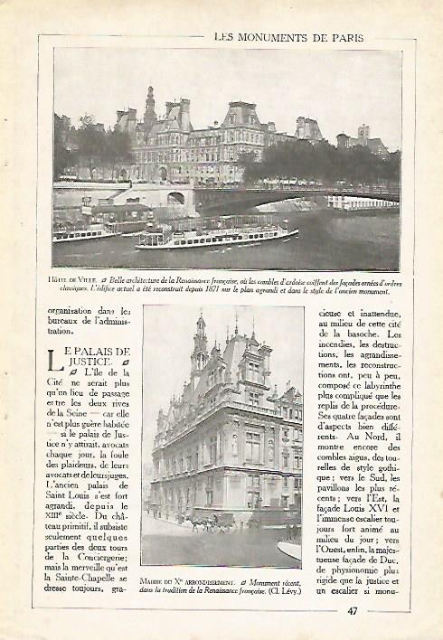 LAMINA 3944: PARIS. HOTEL DE VILLE