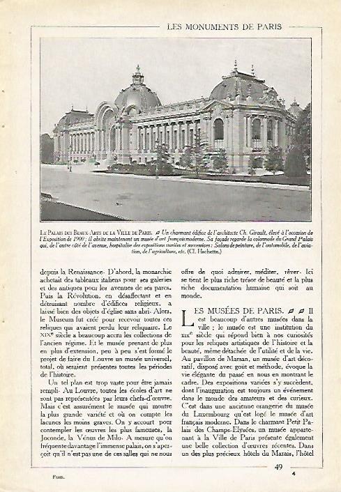 LAMINA 3945: PARIS. PALACIO DE BELLAS ARTES