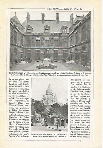 LAMINA 3946: PARIS. HOTEL CARNAVALET