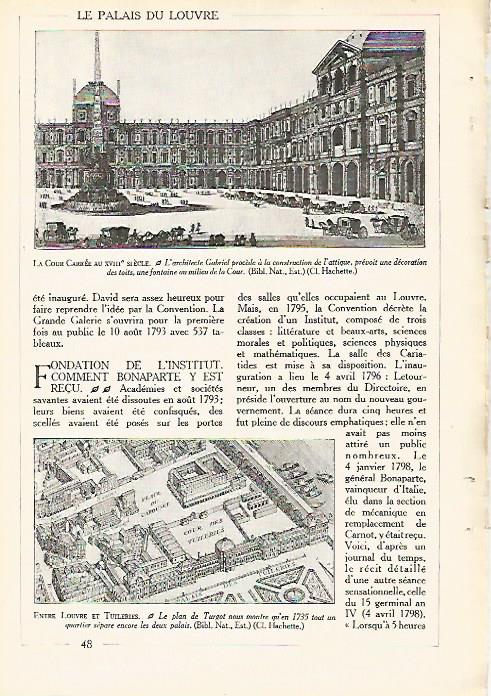 LAMINA 3976: PARIS.  LA COUR CARREE EN EL SIGLO XVIII