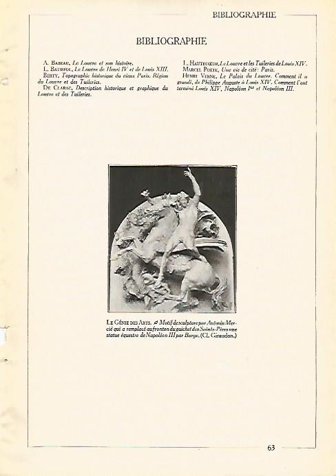 LAMINA 3984: LOUVRE. EL GENIO DE LAS ARTES Y BIBLIOGRAFIA