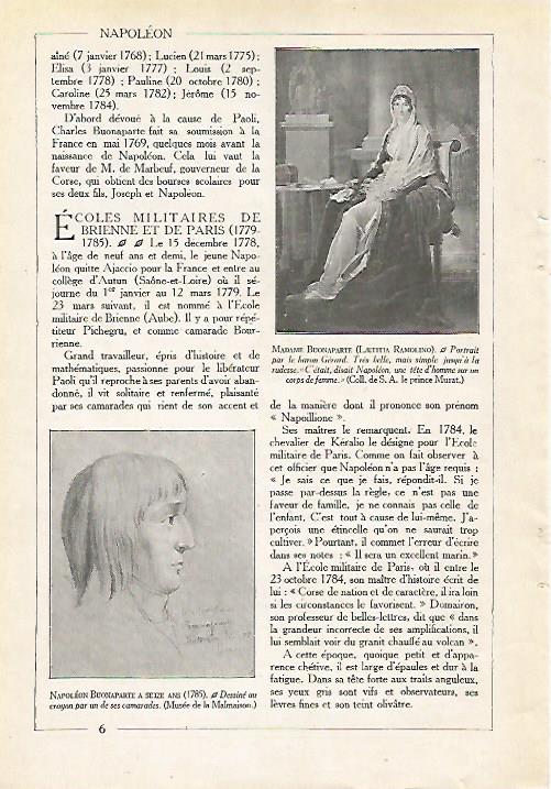 LAMINA 3987: NAPOLEON BONAPARTE A LOS 16 AÑOS Y LAETITIA RAMOLINO