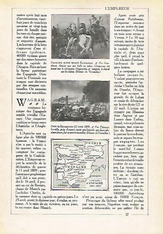 LAMINA 4003: NAPOLEON EN RATISBONNE Y MAPA DE LAS CAMPAÑAS EN ESPAÑA