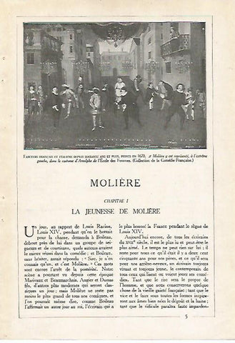 LAMINA 4019: COMEDIANTES DE ITALIA Y FRANCIA EN LA ESCUELA DE MUJERES DE MOLIERE