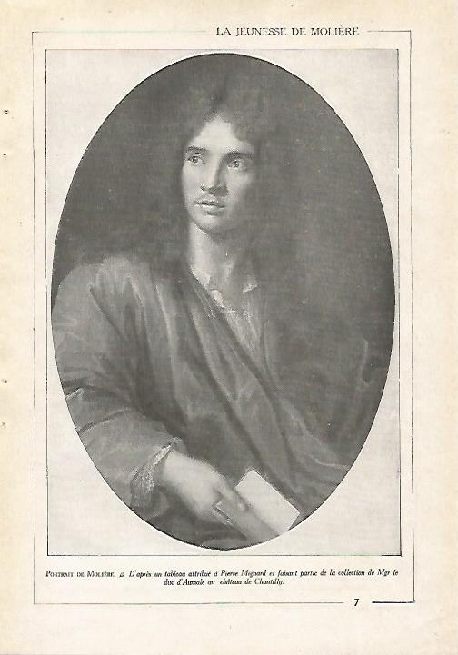 LAMINA 4020: RETRATO DE MOLIERE ATRIBUIDO A P. MIGNARD