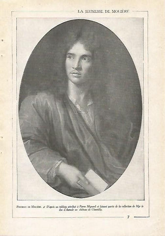 LAMINA 4020: RETRATO DE MOLIERE ATRIBUIDO A P. MIGNARD