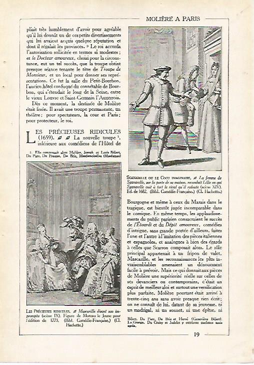 LAMINA 4026: ESCENAS IX Y XIV DE LES PRECIEUSSES RIDICULES DE MOLIERE