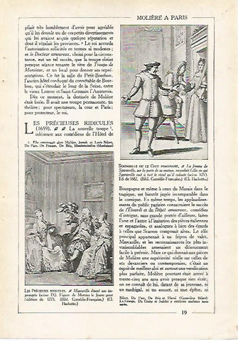 LAMINA 4026: ESCENAS IX Y XIV DE LES PRECIEUSSES RIDICULES DE MOLIERE