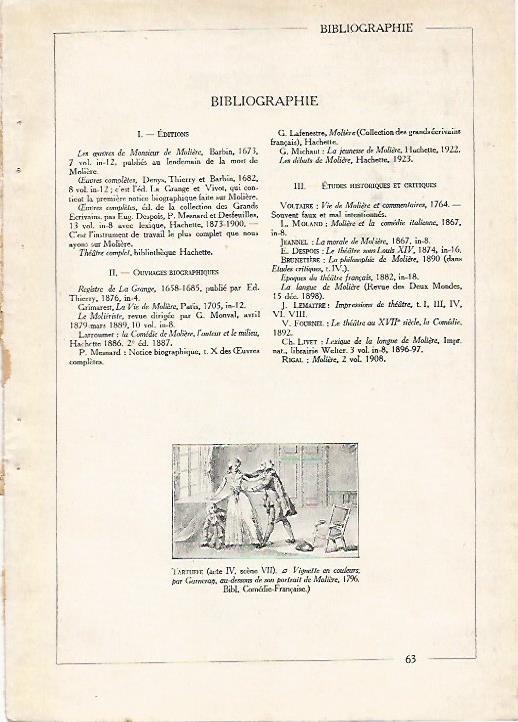 LAMINA 4048: TARTUFO DE MOLIERE Y BIBLIOGRAFIA