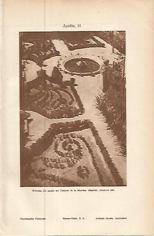 LAMINA ESPASA 9239: Jardin del Palacete de la Moncloa Madrid
