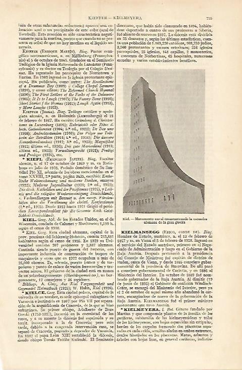 LAMINA ESPASA 9268: Monumento de Kiel Alemania
