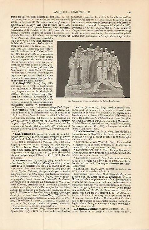LAMINA ESPASA 9296: Los fantasmas escultura de P. Landowski