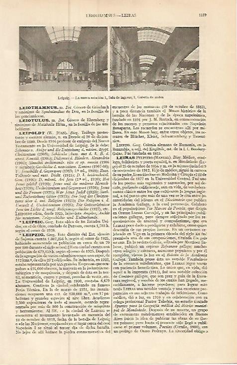 LAMINA ESPASA 9312: Estacion de Leipzig Alemania