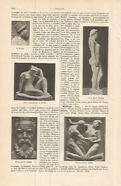 LAMINA ESPASA 9360: Esculturas de A. Maillol