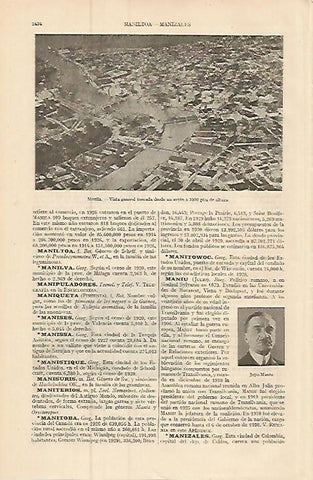 LAMINA ESPASA 9367: Vista aerea de Manila Filipinas