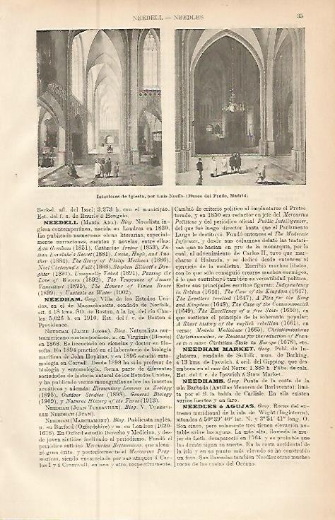 LAMINA ESPASA 9373: Interiores de iglesia por L. Neeffs
