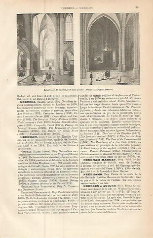 LAMINA ESPASA 9373: Interiores de iglesia por L. Neeffs