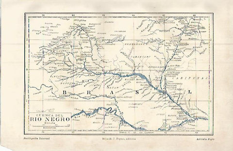 LAMINA ESPASA 9379: Mapa de la cuenca del rio Negro